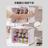 Nidouillet EH059601 透明手辦公仔展示盒 - 單個裝(31.5*34*23cm) | 三層可拆卸階梯層架 | 磁吸開合門板 | 香港行貨