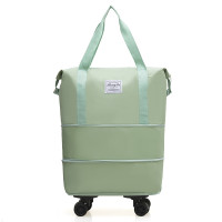 多功能大容量行李袋 - 綠色 | 容量可擴展 | 底輪可拆卸 | 防潑水