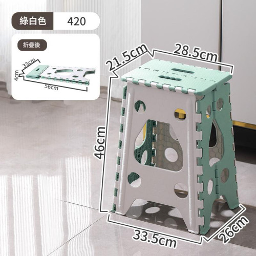 戶外/室內便攜摺疊椅 - 白綠色 | 雙三角形椅腳 | 摺疊收納 | 即開即用