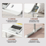 Nidouillet EH066801 多功能可折疊床上電腦桌 - 白色 | 高度可調 | 柔軟防滑手托 | 一鍵旋轉調節 | 香港行貨