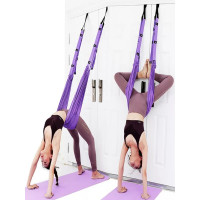 家用掛門空中瑜伽繩 - 紫色 | 可承重150kg | 長短可調節 | 配合普拉提練習