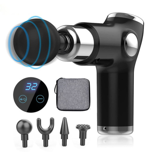 多功能專業筋膜槍 - 黑色 | 緩解肌肉酸痛 | 多檔位變速 | 低噪音45分貝運行