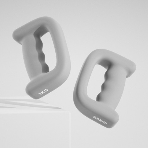 多功能手握啞鈴 - 灰色一對裝(1KG*2) | 實心鑄鐵 | 握感舒適