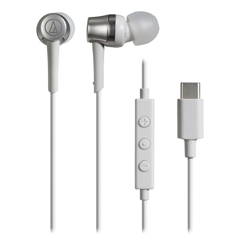 Audio-Technica ATH-CKD3C USB Type-C 入耳式耳機 - 白色 | 內建麥克風 |「管型」耳機設計 | 香港行貨