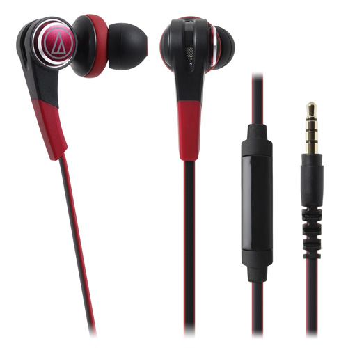 Audio-Technica ATH-CKS770iS 智能手機專用入耳式有線耳機 - 紅色 | Ø13mm雙磁界驅動單元 | 多重變換振膜 | 香港行貨