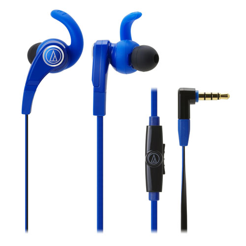 Audio-Technica SonicFuel ATH-CKX7iS 入耳式有線通話耳機 - 藍色 | C型外環設計 | 扁平導電設計 | 香港行貨