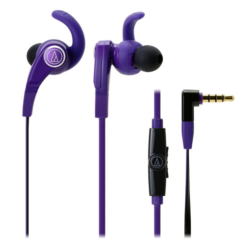 Audio-Technica SonicFuel ATH-CKX7iS 入耳式有線通話耳機 - 紫色 | C型外環設計 | 扁平導電設計 | 香港行貨