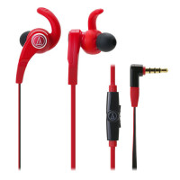 Audio-Technica SonicFuel ATH-CKX7iS 入耳式有線通話耳機 - 紅色 | C型外環設計 | 扁平導電設計 | 香港行貨