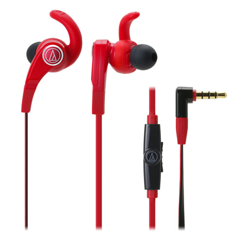 Audio-Technica SonicFuel ATH-CKX7iS 入耳式有線通話耳機 - 紅色 | C型外環設計 | 扁平導電設計 | 香港行貨