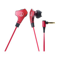 Audio-Technica ATH-CHX7 SonicFuel® 混合耳塞式耳機 - 紅色 | 14.3mm大驅動單元 | 扁平防纏繞線纜 | 香港行貨