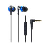 Audio-Technica ATH-CKM300i 附麥克風3.5mm耳機 - 藍色 | 全指向性麥克風 | 104dB 靈敏度 | 香港行貨