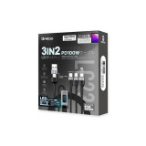 ARGO LC23 PD 100W 3IN2 充電線 - 1.2M | LED屏顯示充電瓦數 | 480Mbps傳輸速度 | 通過20,000次彎折測試 | 香港行貨