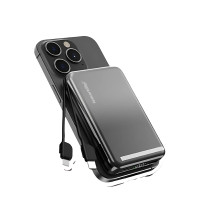 Ismartdigi TL166 10000mAh 內置線磁吸MagSafe雙色移動電源 - 黑灰色 | 可同時支援5部裝置 | PD35W快充 | 香港行貨