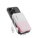 Ismartdigi TL166 10000mAh 內置線磁吸MagSafe雙色移動電源 - 粉白色 | 可同時支援5部裝置 | PD35W快充 | 香港行貨