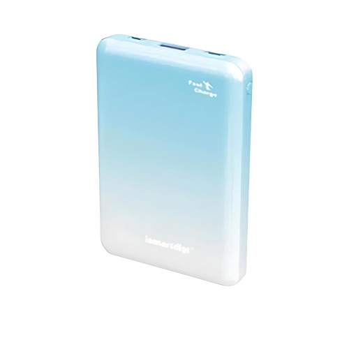 Ismartdigi SQ15 8000mAh 15W 急充超輕薄行動電源 - 藍白色 | 薄身設計 | 雙向充電 | 香港行貨