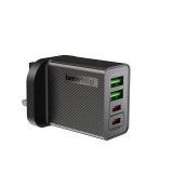Ismartdigi 40W 2C2U 快充火牛 - 黑色 | 最大輸出40W (20W+20W) | 2 USB + 2 TypeC | 香港行貨