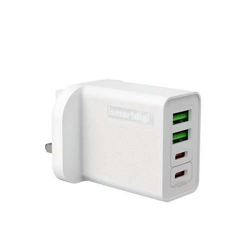 Ismartdigi 40W 2C2U 快充火牛 - 白色 | 最大輸出40W (20W+20W) | 2 USB + 2 TypeC | 香港行貨
