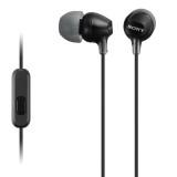 SONY MDR-EX15AP 入耳式立體聲智能手機耳機 - 黑色 | 9mm驅動單元 | 100dB/mW靈敏度 | 香港行貨