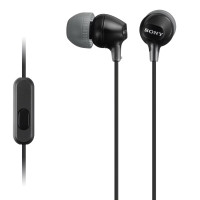 SONY MDR-EX15AP 入耳式立體聲智能手機耳機 - 黑色 | 9mm驅動單元 | 100dB/mW靈敏度 | 香港行貨