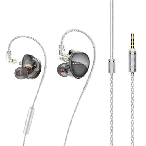 NAKAMICHI MV200 混合雙驅動入耳式監聽耳機 - 透明黑 | 超重低音 | 配麥克風單鍵線控 | 鍍金2針連接器 | 香港行貨