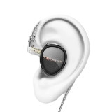 NAKAMICHI MV200 混合雙驅動入耳式監聽耳機 - 透明黑 | 超重低音 | 配麥克風單鍵線控 | 鍍金2針連接器 | 香港行貨