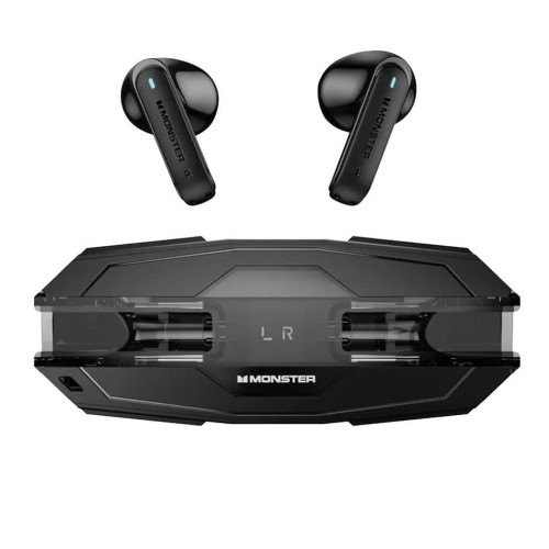 MONSTER AIRMARS XKT08 Pro 半入耳式藍牙電競耳機 - 黑色 | 游戲低延遲 | 109dB/mW靈敏度 | 香港行貨