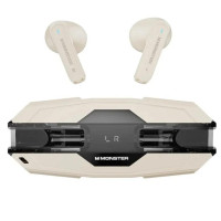 MONSTER AIRMARS XKT08 Pro 半入耳式藍牙電競耳機 - 米白色 | 游戲低延遲 | 109dB/mW靈敏度 | 香港行貨