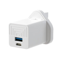 M2K GaN36W 旅游充電器(輕便版) - 白色 | 可更換式插頭 | 三腳/兩扁腳/兩圓腳 | 香港行貨