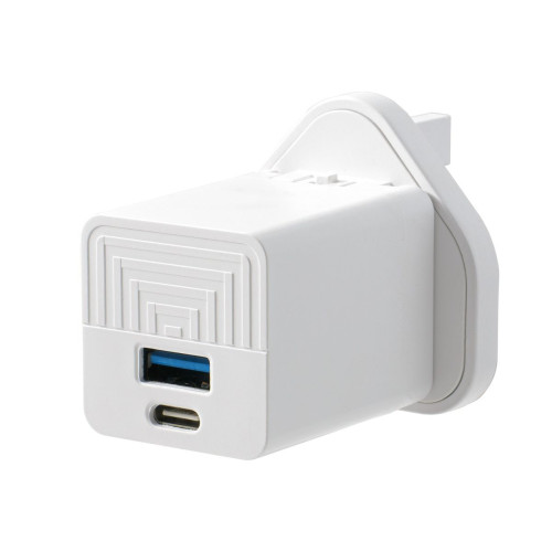 M2K GaN36W 旅游充電器(輕便版) - 白色 | 可更換式插頭 | 三腳/兩扁腳/兩圓腳 | 香港行貨