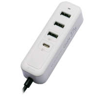 M2K『 夾充 』GaN 37W夾枱迷你快速充電器 - 白色 | 2M線長 | 獨立輸出 PD25W, 37W總輸出 | 香港行貨