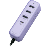 M2K『 夾充 』GaN 37W夾枱迷你快速充電器 - 紫色 | 2M線長 | 獨立輸出 PD25W, 37W總輸出 | 香港行貨