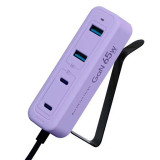 M2K『 夾充 』GaN 65W夾枱迷你快速充電器 - 紫色 | 可夾可磁吸 | 多種安全保護 | 2M線長 | 香港行貨