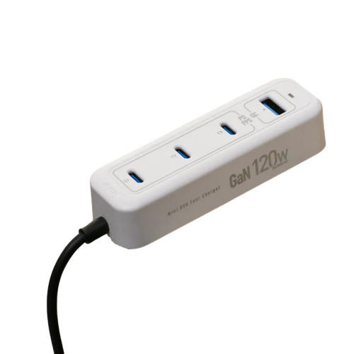 M2K『 夾充 』GaN 120W 夾枱迷你快速充電器(旅行版) - 白色 | 可更換式插頭 | 一插即用(3C1A) | 香港行貨
