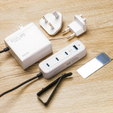 M2K『 夾充 』GaN 120W 夾枱迷你快速充電器(旅行版) - 白色 | 可更換式插頭 | 一插即用(3C1A) | 香港行貨