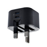 M2K『摺充』摺腳雙TYPE-C GaN45W 迷你快速充電器 - 黑色 | 90°摺腳設計 | GaN充電科技 | 香港行貨