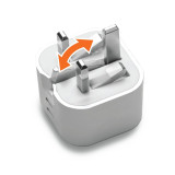 M2K『摺充』摺腳雙TYPE-C GaN45W 迷你快速充電器 - 白色 | 90°摺腳設計 | GaN充電科技 | 香港行貨