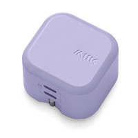 M2K『摺充』摺腳雙TYPE-C GaN45W 迷你快速充電器 - 紫色 | 90°摺腳設計 | GaN充電科技 | 香港行貨