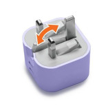 M2K『摺充』摺腳雙TYPE-C GaN45W 迷你快速充電器 - 紫色 | 90°摺腳設計 | GaN充電科技 | 香港行貨