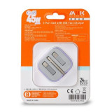 M2K『摺充』摺腳雙TYPE-C GaN45W 迷你快速充電器 - 紫色 | 90°摺腳設計 | GaN充電科技 | 香港行貨