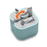 M2K『摺充』摺腳雙TYPE-C GaN45W 迷你快速充電器 - 淺綠色 | 90°摺腳設計 | GaN充電科技 | 香港行貨