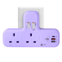 M2K PDQC 30.5w快充版T蘇 - 紫色 | 防雷保護 | PD20W快充 | USB電源開關 | 香港行貨