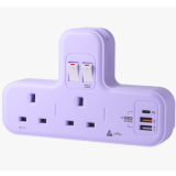 M2K PDQC 30.5w快充版T蘇 - 紫色 | 防雷保護 | PD20W快充 | USB電源開關 | 香港行貨