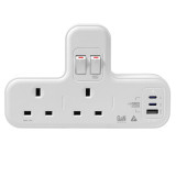 M2K GaN50.5W 快充版T蘇 - 白色 | 防雷保護 | PD36W快充 | USB電源開關 | 香港行貨