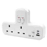 M2K GaN50.5W 快充版T蘇 - 白色 | 防雷保護 | PD36W快充 | USB電源開關 | 香港行貨