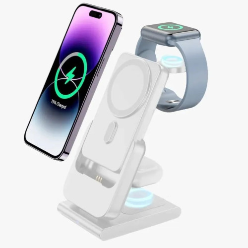 PowLord W17-MT PRO 3合1多功能充電座 - 白色 | 3合1無線充電座+可拆除式尿袋 | 旅游神器 | 香港行貨