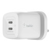 Belkin BoostCharge Pro GaN 65W 雙USB-C®快速家用式充電器 - 白色 | 8項安全保護 | 香港行貨