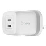 Belkin BoostCharge Pro GaN 65W 雙USB-C®快速家用式充電器 - 白色 | 8項安全保護 | 香港行貨