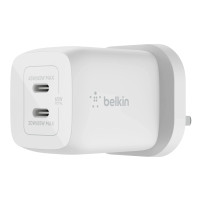 Belkin BoostCharge Pro GaN 65W 雙USB-C®快速家用式充電器 - 白色 | 8項安全保護 | 香港行貨