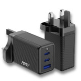 AMG-CT GW65 GaN 65W 多孔快速充電器 - 黑色 | 多重安全保護 | 支援三部設備同時充電 | 香港行貨