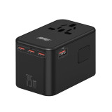 AMG-CT 75W GaN 75W 全球旅行轉插火牛 - 黑色 | 多設備同時充電(3C2A) | 多國家地區插頭 | 香港行貨